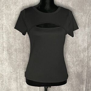 Women’s Black Cut-Out Ribbed Women's Top XS